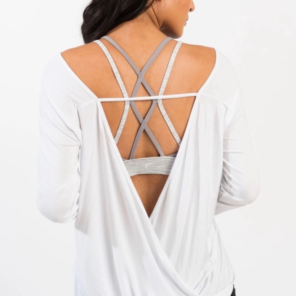 Zyia Active White Namaste Long Sleeve T